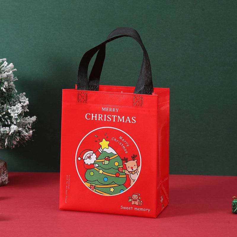 Christmas Gift Bag Non-woven Hot-pressed Coated Printable Logo Eco-friendly Shopping Bag | Gift Bags & Packaging