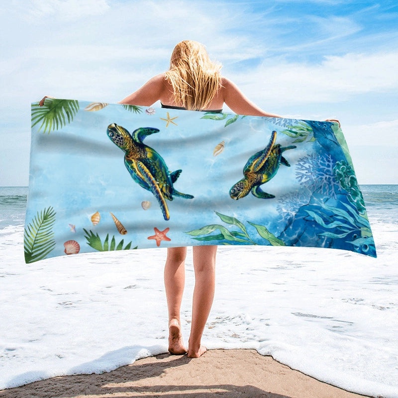 Custom Mermaid Tail Beach Towel Quick-Dry Absorbent Rectangular Round Bath Towel for Camping|Beach Towels