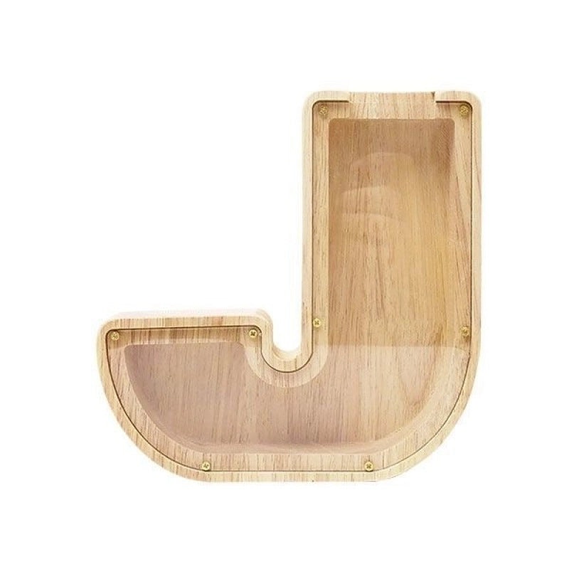 Personalized Wooden English Letter Piggy Bank Coin Cash Box|Home Decor & Storage