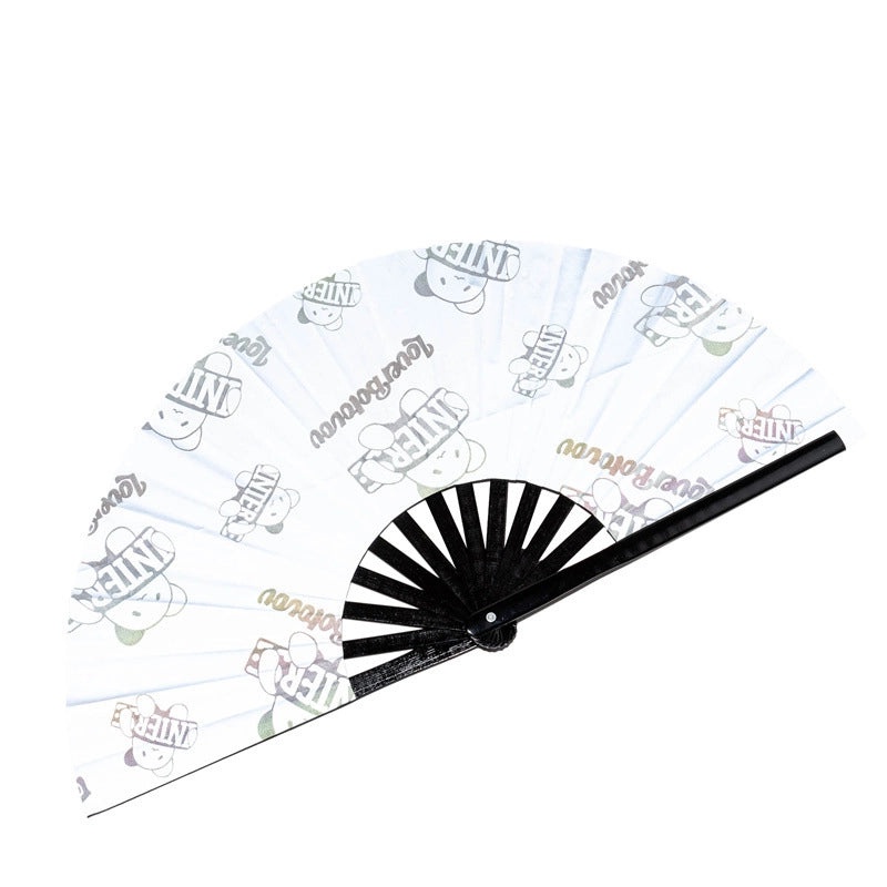 33cm Reflective Bamboo Folding Fan for Party & Kung Fu | Fans & Handheld Cooling Accessories