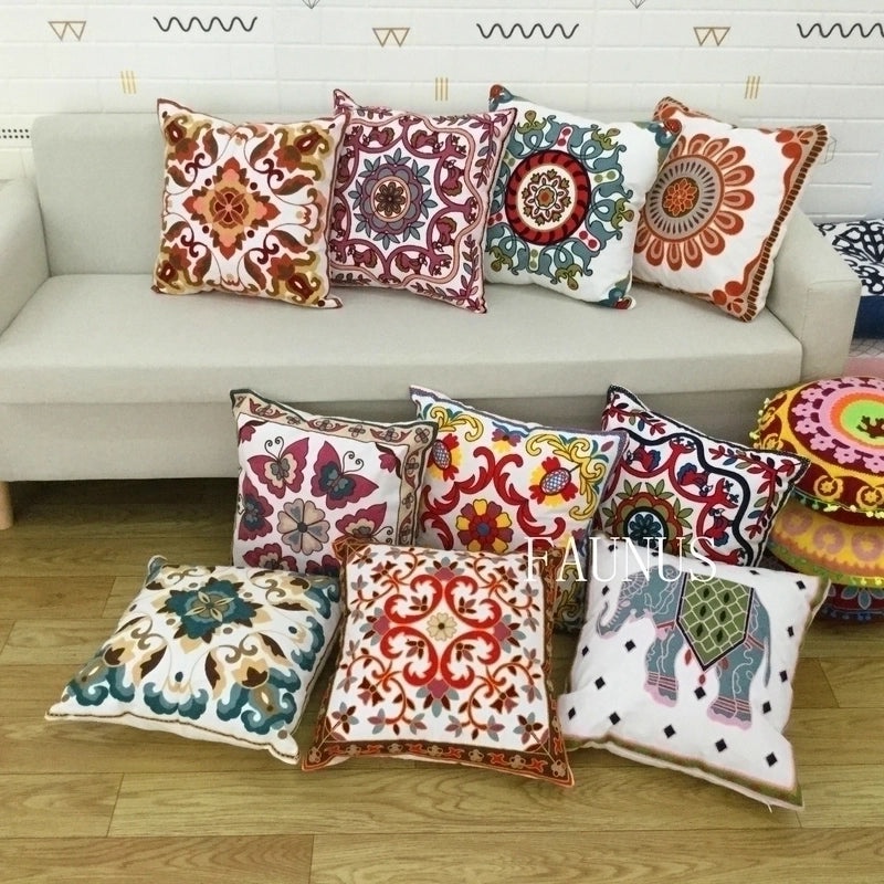 Tropical Floral Cotton Pillow Covers for Vacation Vibes|Home Decor & Bedding