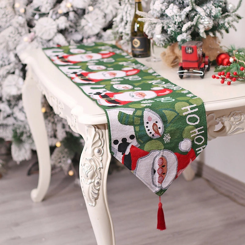Festive Christmas Tree and Snowman Party Tablecloth for Holiday Decor|Home & Kitchen Decorations