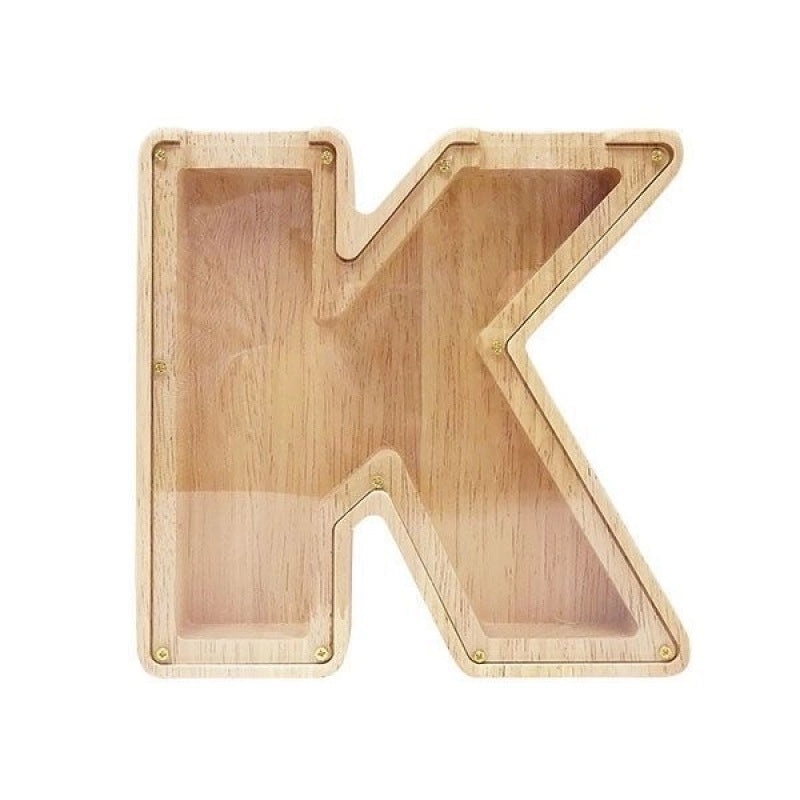 Personalized Wooden English Letter Piggy Bank Coin Cash Box|Home Decor & Storage