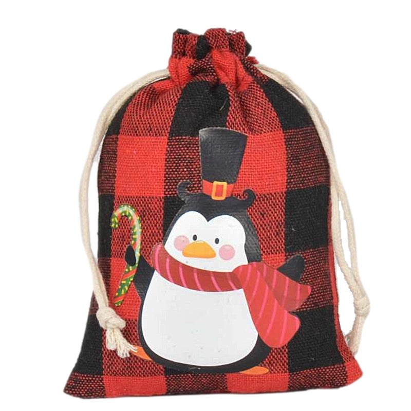 Christmas Party Candy Bag with Snowman Snowflake and Christmas Tree Design | Holiday Gift Bags