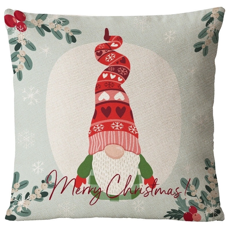 Festive Santa Snowman Linen Pillow Covers for Couch Sofa Holiday Home Decor | Home Decor & Pillows