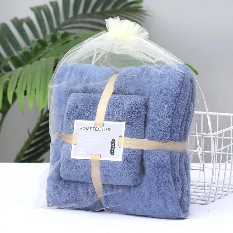 Soft Absorbent Adult & Baby Bath Towels Non-Cotton Coral Fleece Set for Boys and Girls|Home & Bath Textiles