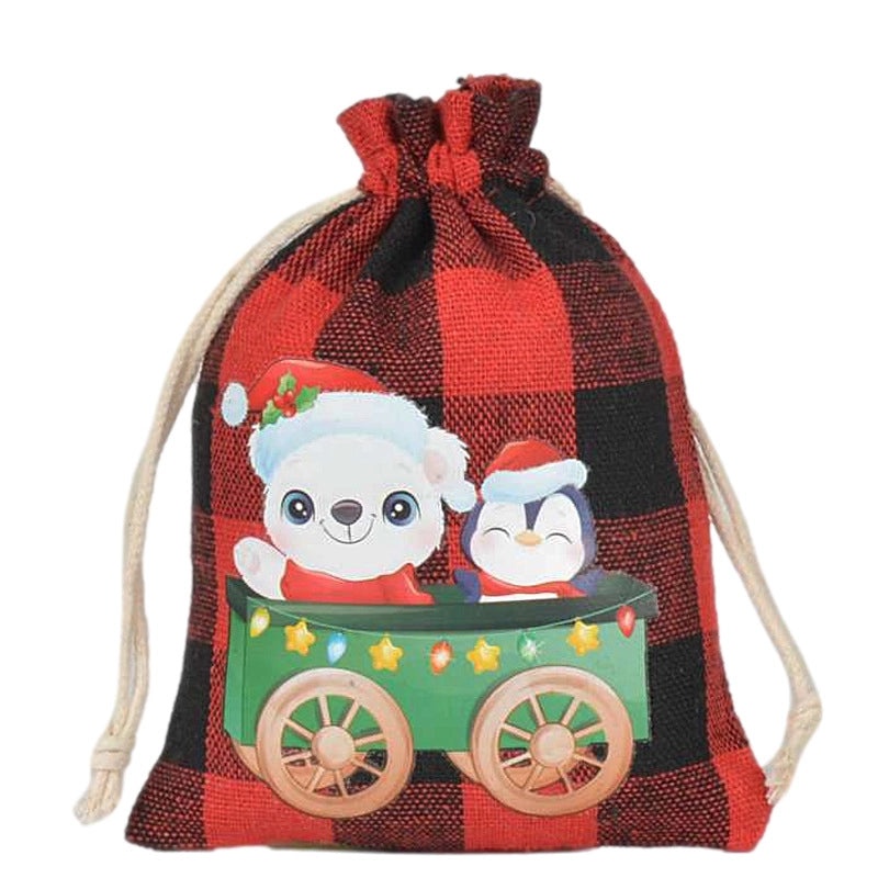 Christmas Party Candy Bag with Snowman Snowflake and Christmas Tree Design | Holiday Gift Bags