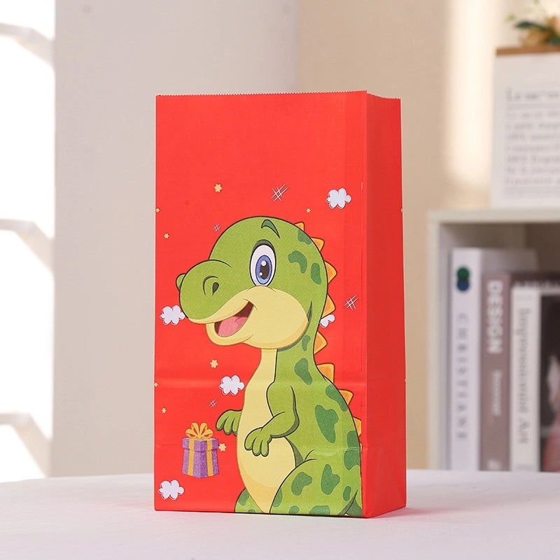 Adorable Dinosaur Design Paper Gift Bags for Festivals | Party Supplies