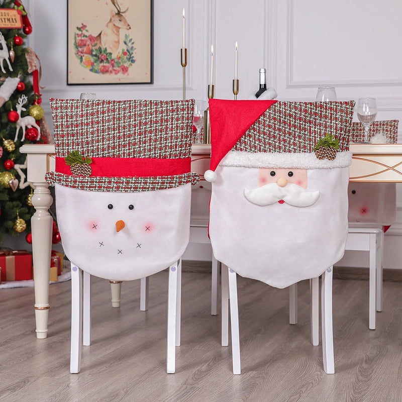 Festive Christmas Plaid Chair Cover for Indoor Use|Home Decor & Furniture Accessories