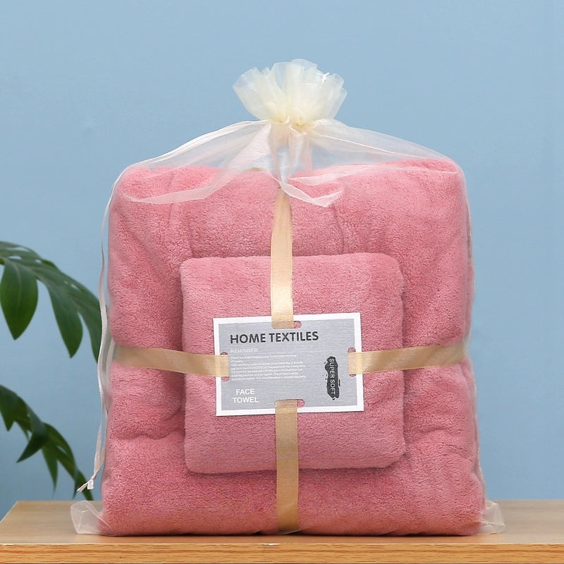 Soft Absorbent Adult & Baby Bath Towels Non-Cotton Coral Fleece Set for Boys and Girls|Home & Bath Textiles