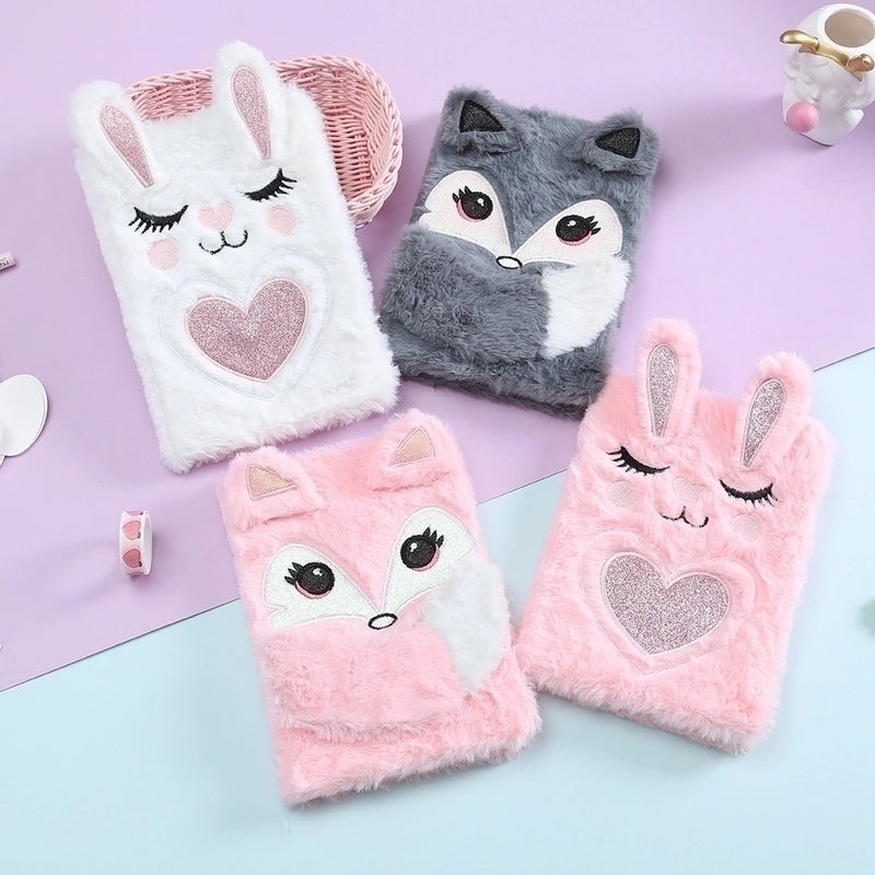 Winter Cute Fox Animal Furry Diary for Kids|Children's Stationery