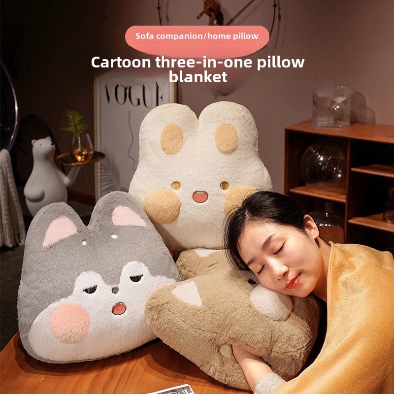 Winter Thickened Pillow Quilt Dual-Use Car Blanket Office Nap Pillow Hand Warmer Student Dormitory|Home & Living Bedding