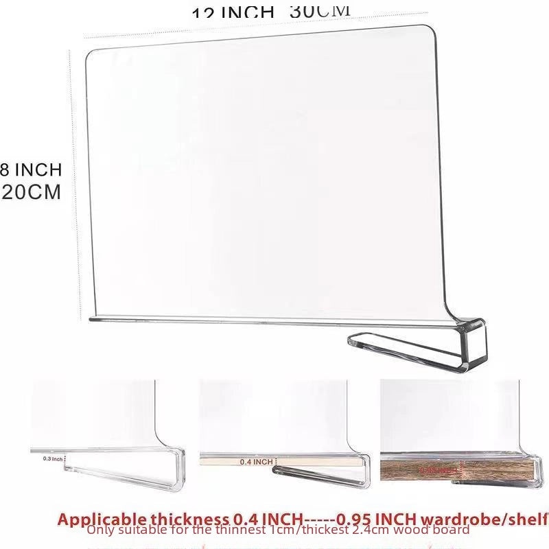Transparent Acrylic Wardrobe and Book Cabinet Divider Organizer | Home Storage & Organization