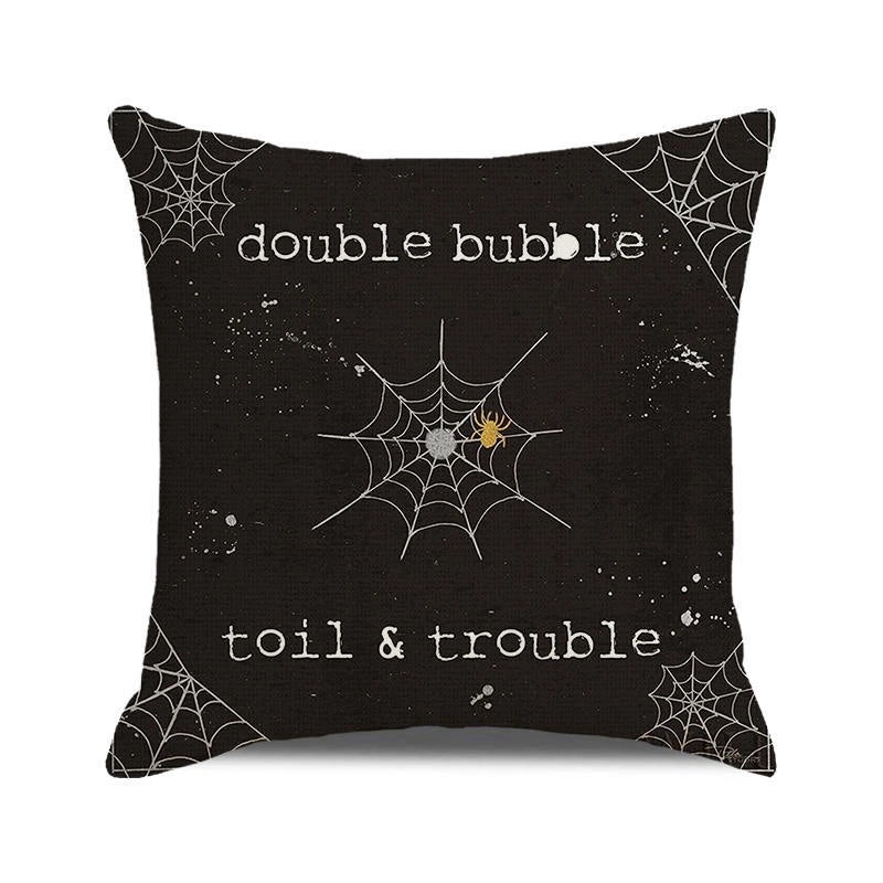 Halloween Skull Cotton Pillow Covers Retro Punk Style for Couch Sofa Decor|Home Decor & Pillows