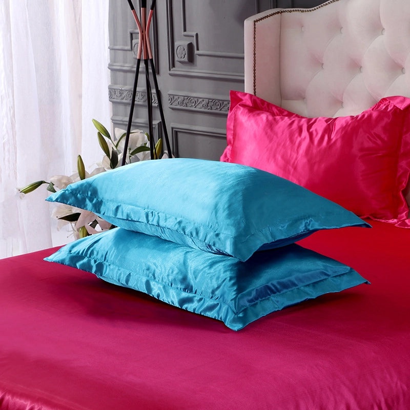 Solid Color Silk Pillowcase Single Satin Ice Silk Pillowcase | Home Textiles & Bedding
