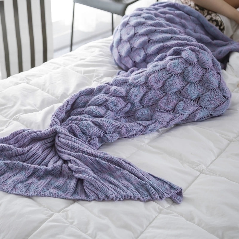 Solid Color Mermaid Acrylic Throw Blanket|Home & Living > Bedding > Throws & Blankets