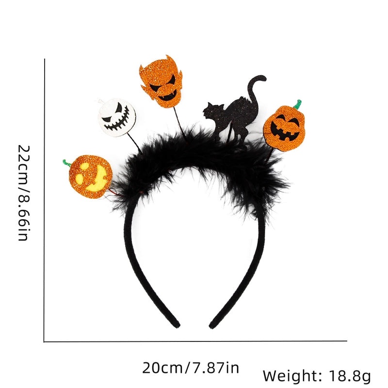 Halloween Pumpkin Cat Bat Feather Hairband for Masquerade Party Costume Props | Party Accessories