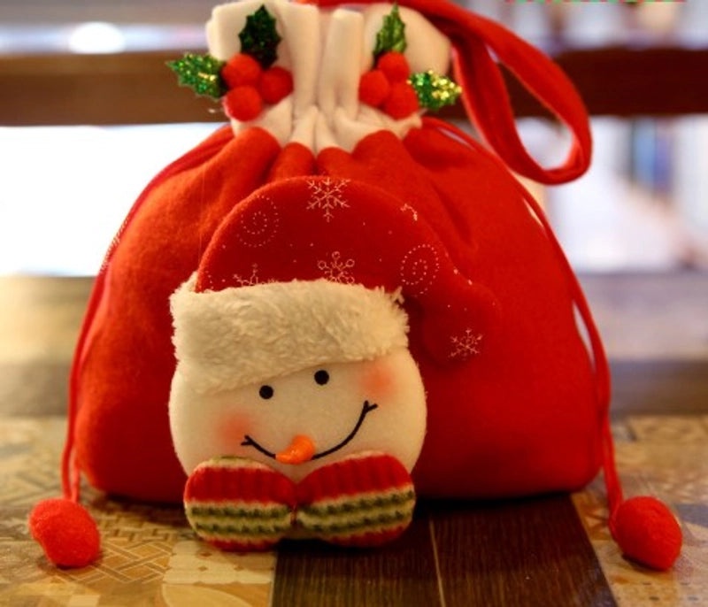 Christmas Santa Claus Nonwoven Party Gift Bags Cute Holiday Treat Bags|Holiday Party Supplies