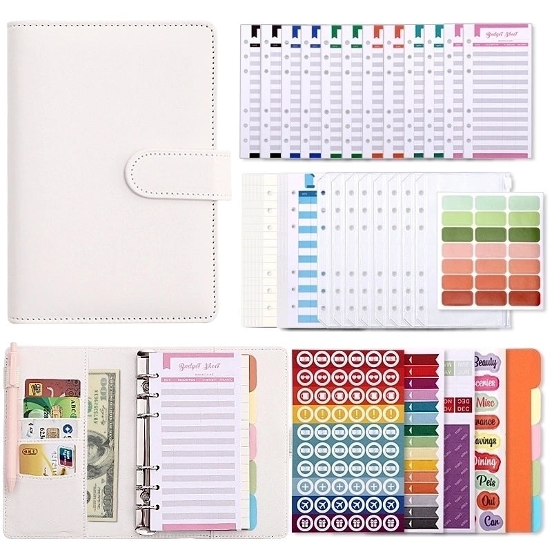 Creative Macaron A6 PU Refillable Loose-leaf Accounting Planner|Stationery & Office Supplies
