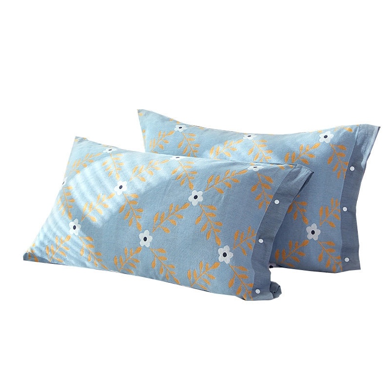 Summer Cotton Gauze Pillowcase with Snaps One Pack 40x60cm & Latex Pillowcase 48x74cm | Home Textiles