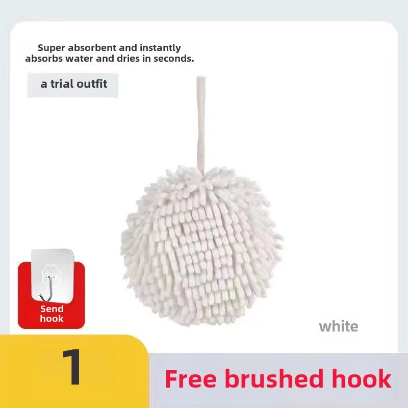 Quick-Dry Chenille Hand Towel Thickened Absorbent Kitchen Bathroom Hanging Cloth | Home & Kitchen Textiles