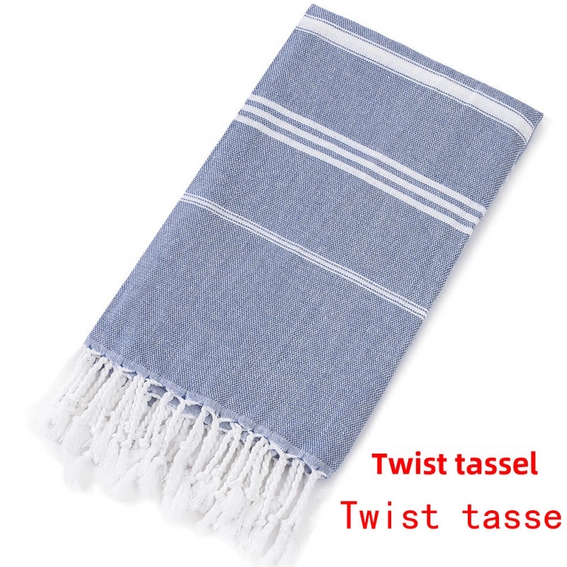 Personalized Cotton Turkish Non-stick Sand-resistant Beach Towel with Tassels | Beach Towels & Shawls