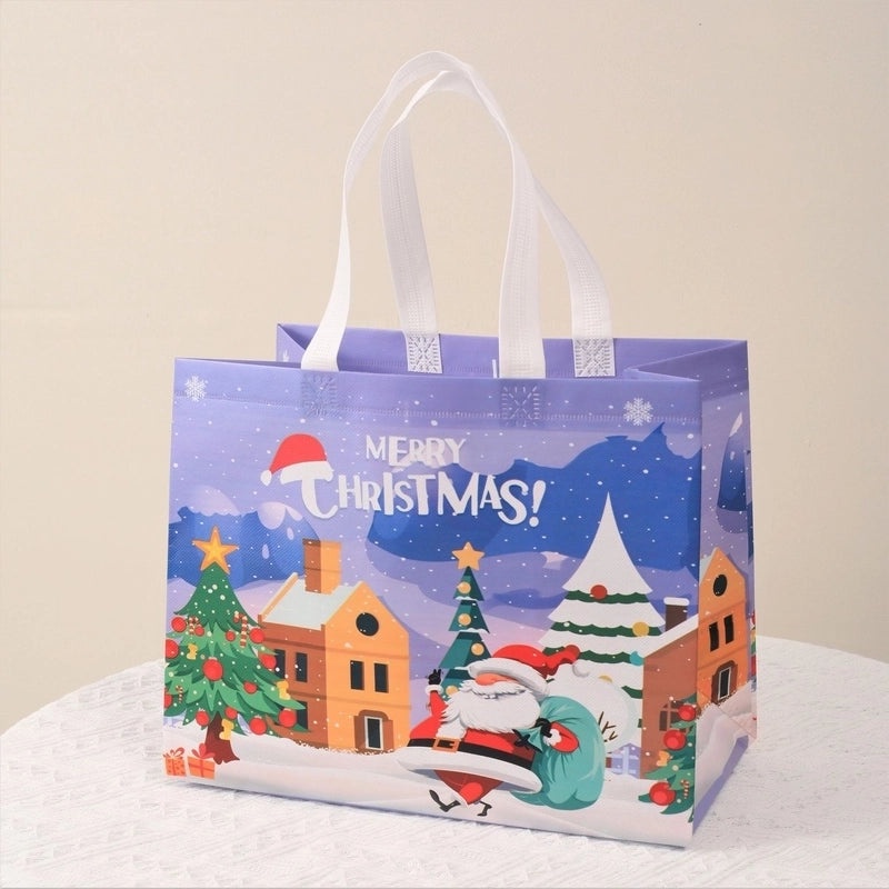 Christmas Cute Santa Claus and Christmas Tree Nonwoven Gift Bags for Party Festival|Holiday Party Supplies