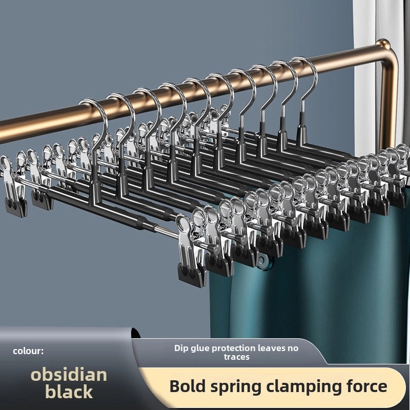 10 Pieces Stainless Steel Non-slip Pants Hangers for Household Clothes Storage and Drying | Home & Kitchen Storage