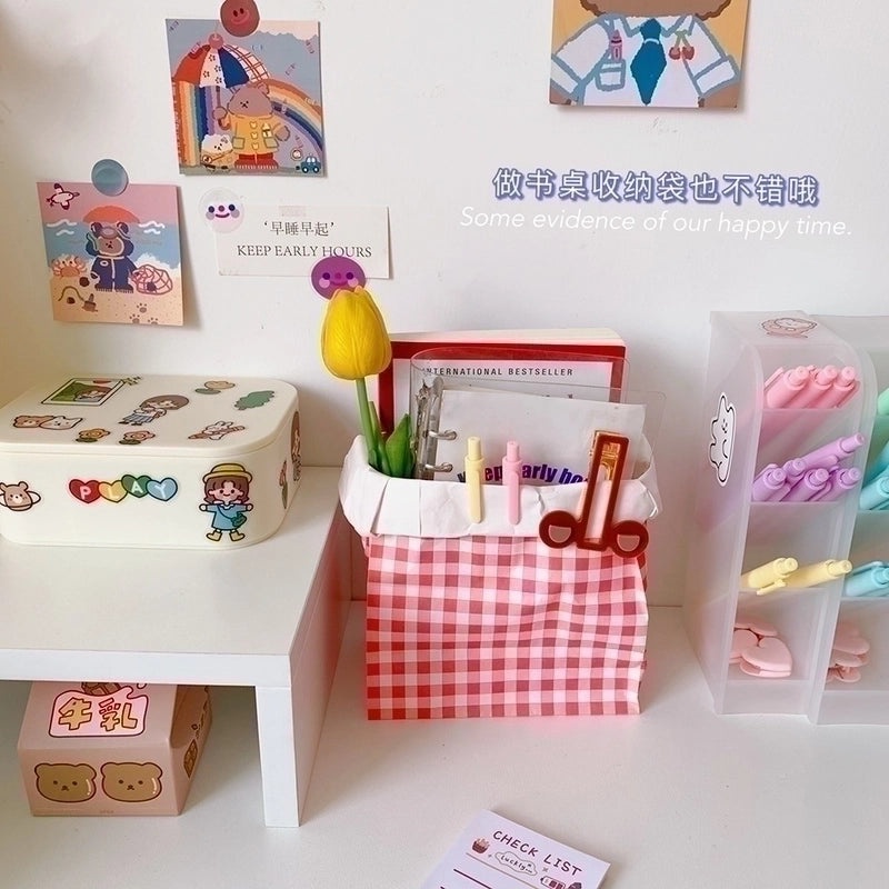 Plaid Kraft Paper Birthday Gift Bag Single Piece | Birthday Gift Bags