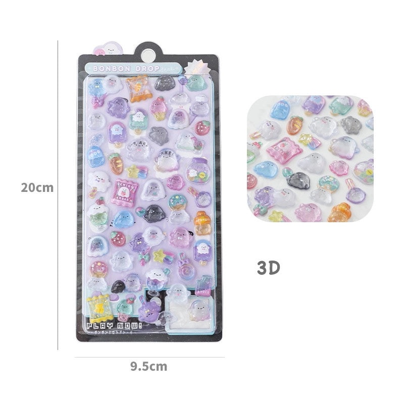 School Graduation Cartoon Epoxy Resin Stickers Set of 2|School Supplies & Stationery