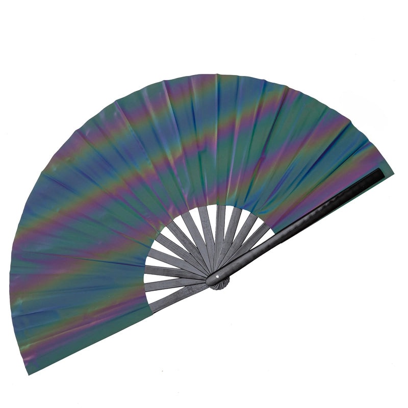 33cm Reflective Bamboo Folding Fan for Party & Kung Fu | Fans & Handheld Cooling Accessories