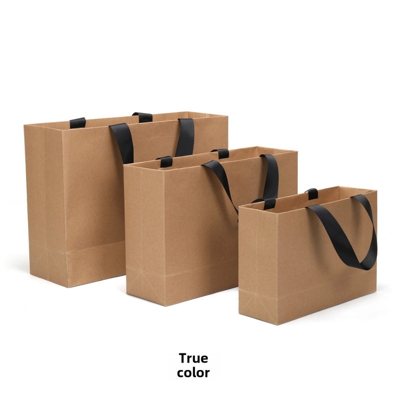 Blank Kraft Paper Handbag with Thread Rope for Custom Printing | Promotional Paper Bags