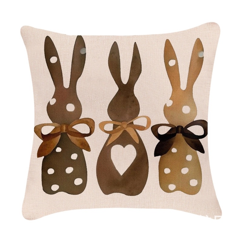 Minimalist Easter Rabbit Linen Pillow Covers for Couch and Sofa Decor | Home Decor Accessories