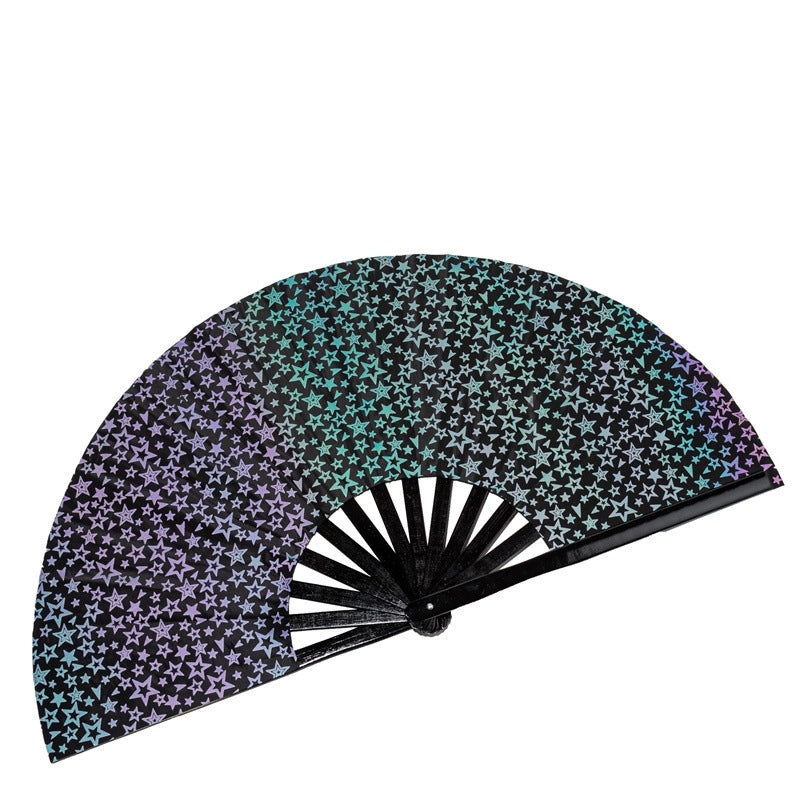 33cm Reflective Bamboo Folding Fan for Party & Kung Fu | Fans & Handheld Cooling Accessories