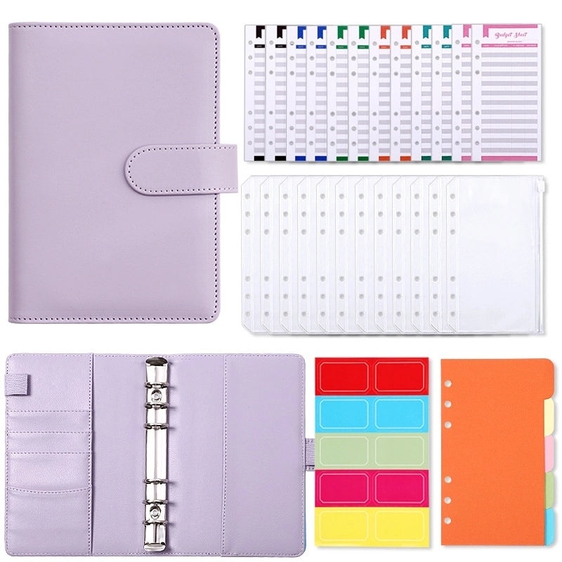 Creative Macaron A6 PU Refillable Loose-leaf Accounting Planner|Stationery & Office Supplies