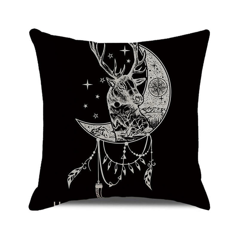Halloween Skull Cotton Pillow Covers Retro Punk Style for Couch Sofa Decor|Home Decor & Pillows