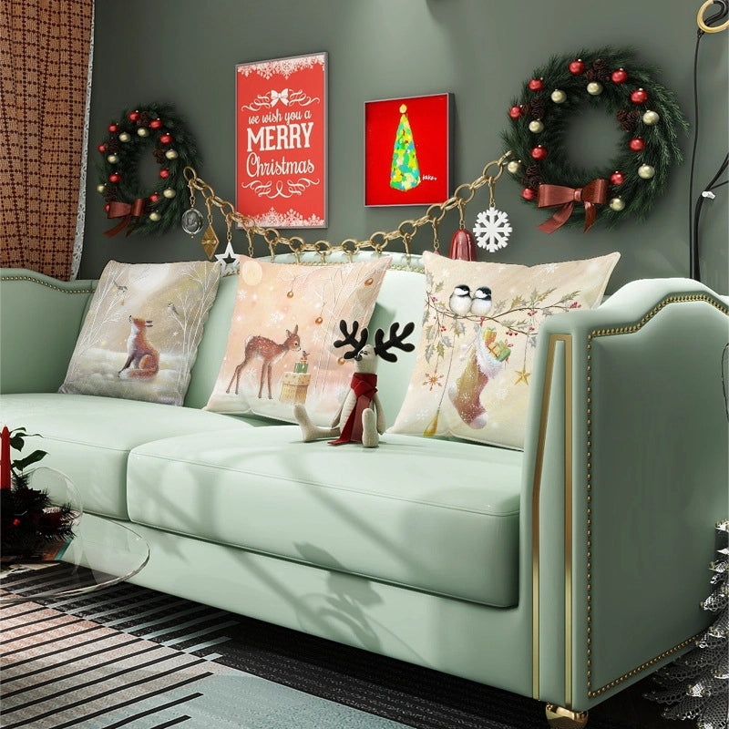 Festive Christmas Plush Santa & Snowman Pillow Covers | Holiday Home Decor & Sofa Accessories