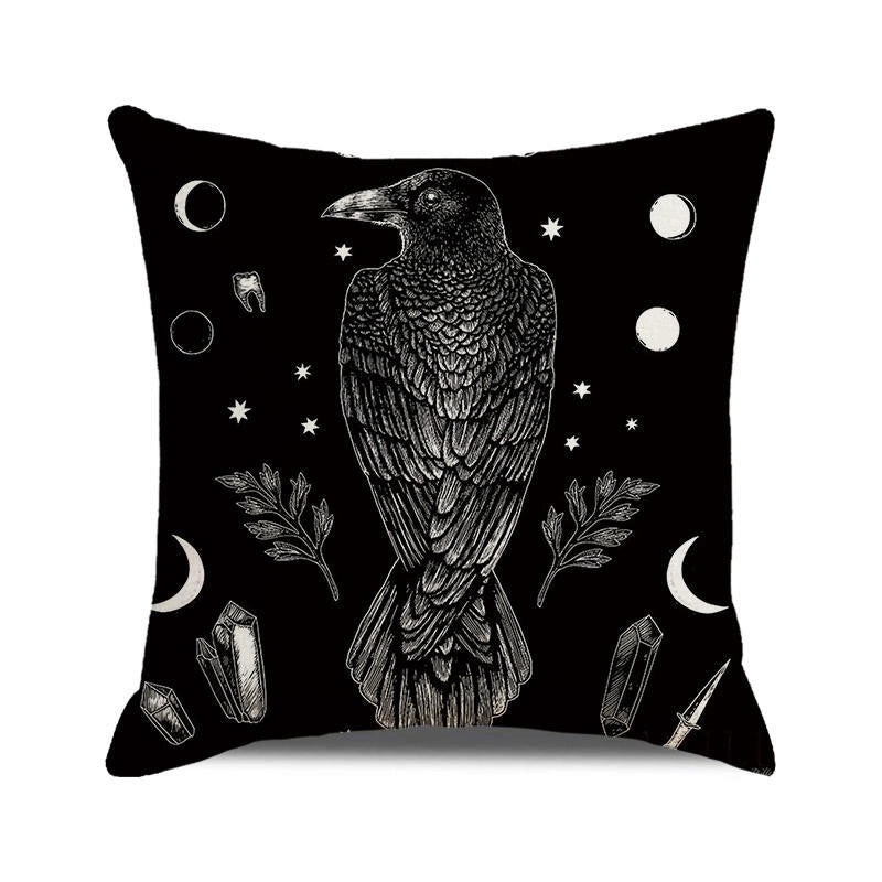 Halloween Skull Cotton Pillow Covers Retro Punk Style for Couch Sofa Decor|Home Decor & Pillows