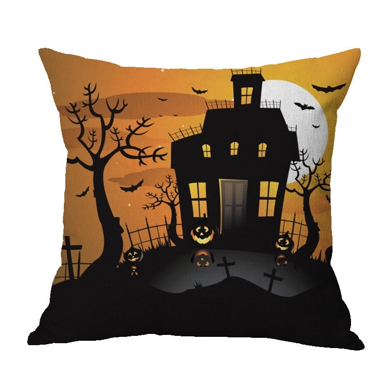 Halloween Punk Skull Linen Pillow Covers for Couch Sofa Decorative Throw Pillowcases|Home Decor & Pillows
