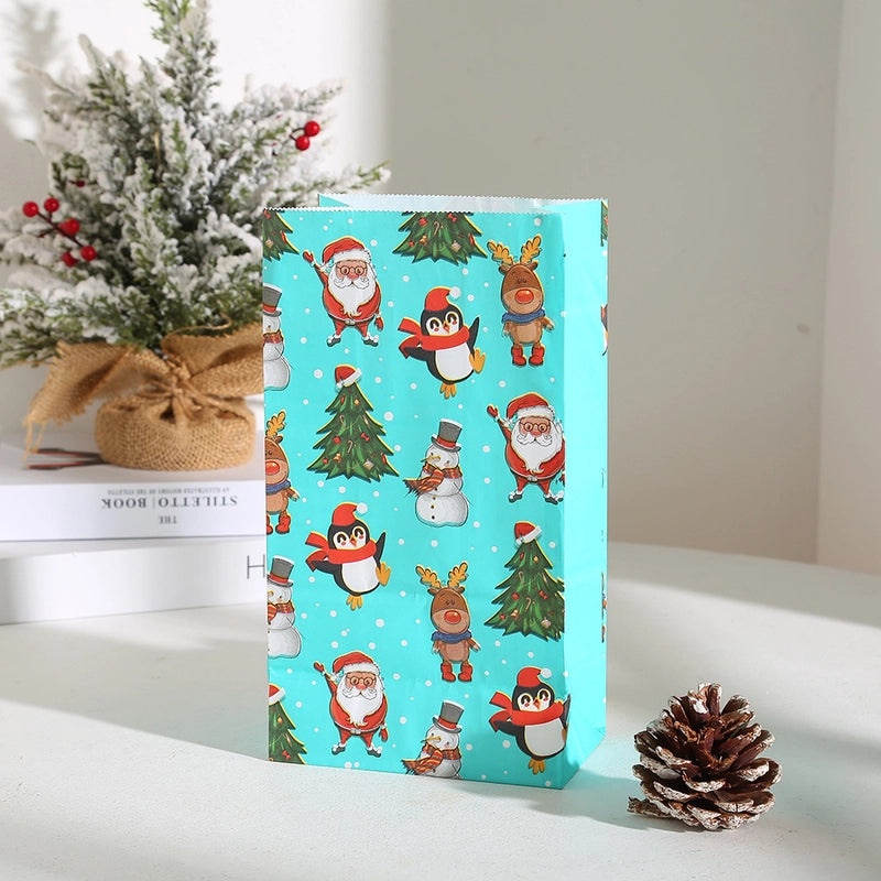 Festive Santa Claus Christmas Party Favor Bags with Cute Design|Holiday Party Supplies