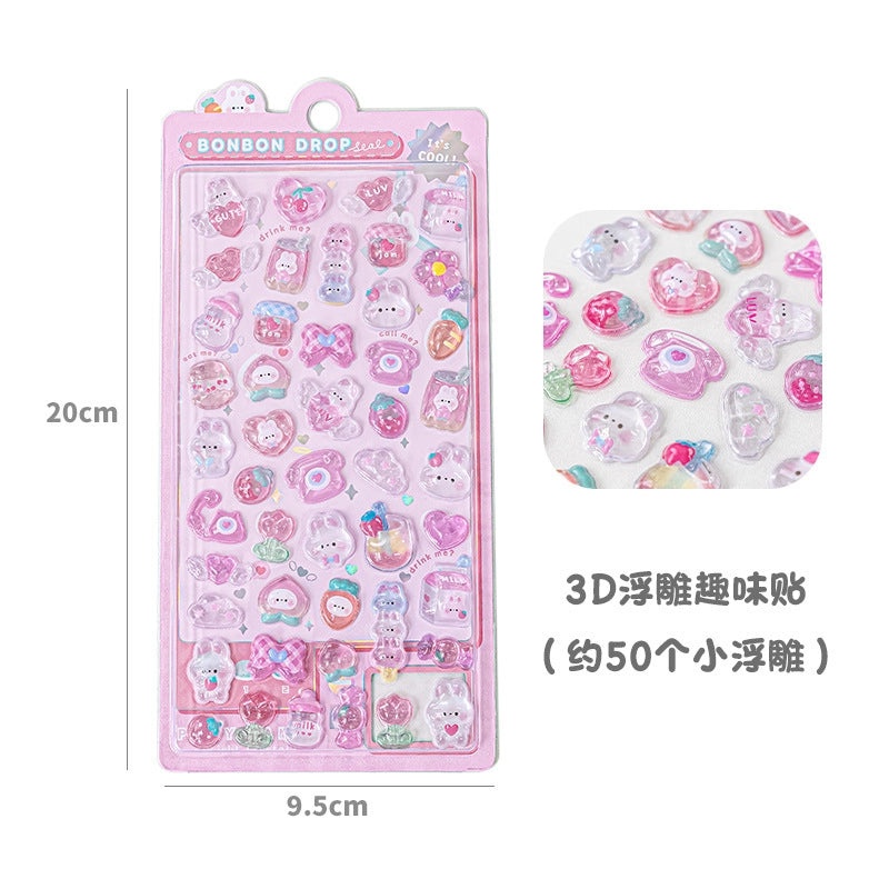 School Graduation Cartoon Epoxy Resin Stickers Set of 2|School Supplies & Stationery