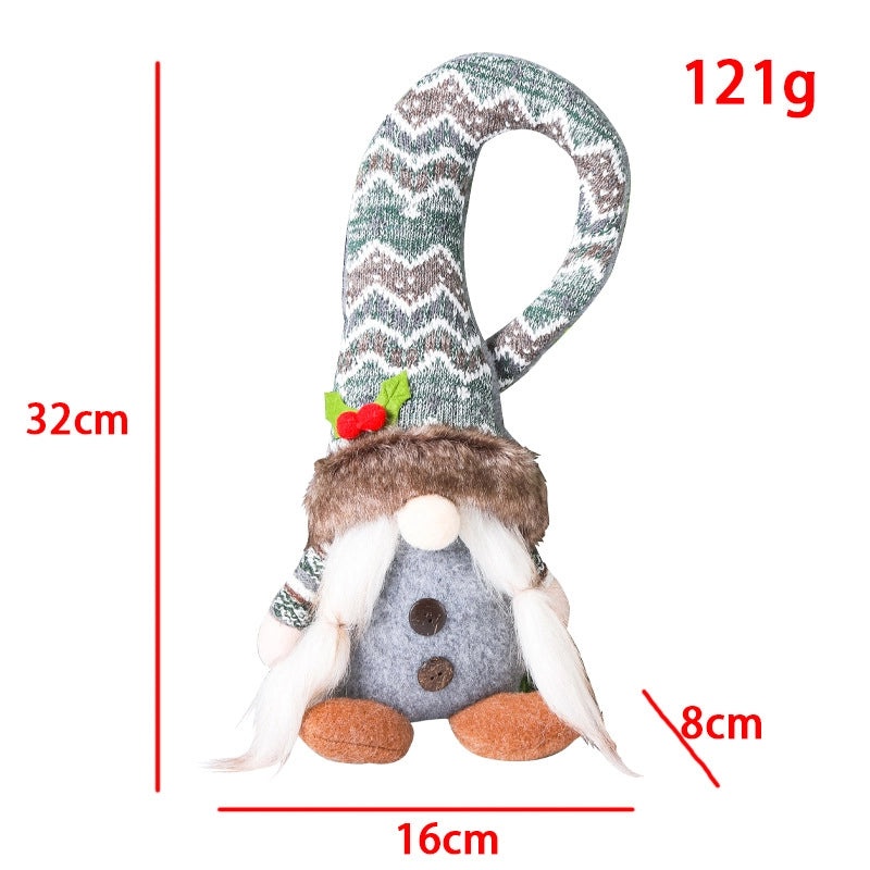 Christmas Faceless Doll with Bent Hat Curtain Tieback Button | Home Decor Accessories