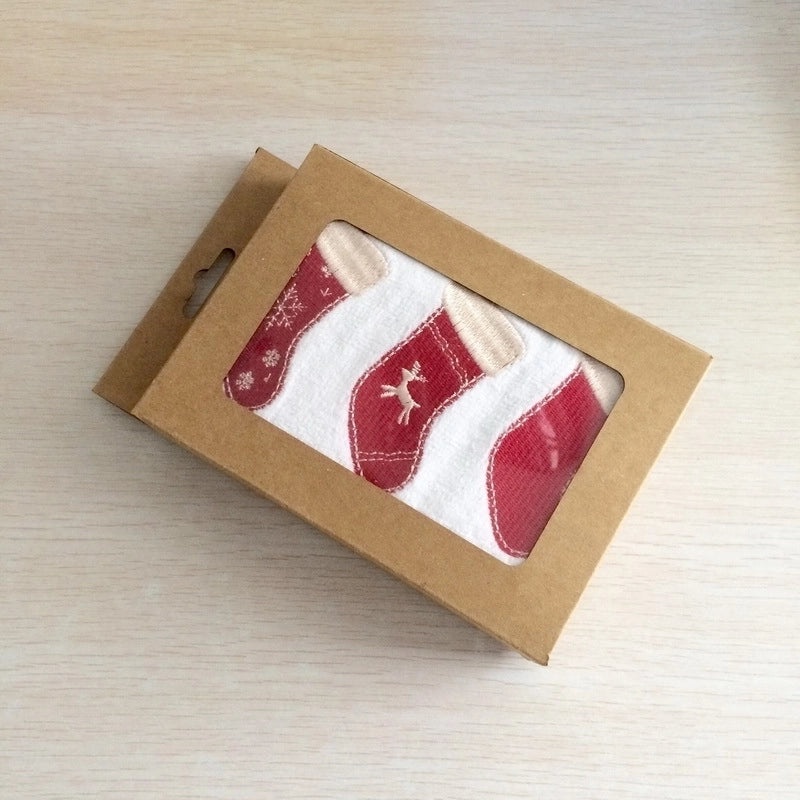 Christmas Tree Bow Knot Cotton Towel Soft Holiday Hand Towel | Home & Living Towels