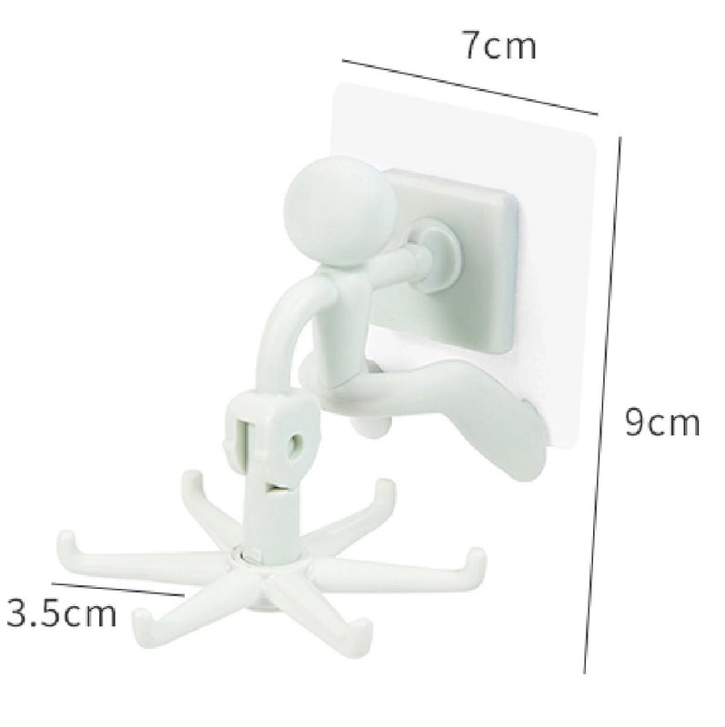 Rotating Cartoon Villain Solid Color ABS Wall Hooks|Home Organization & Storage Accessories