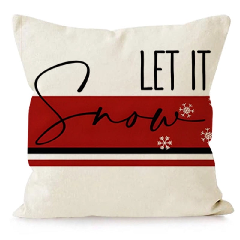Christmas Nordic Modern Classic Letter Stripe Linen Pillow Covers for Couch Sofa Decor | Home Decor Pillows