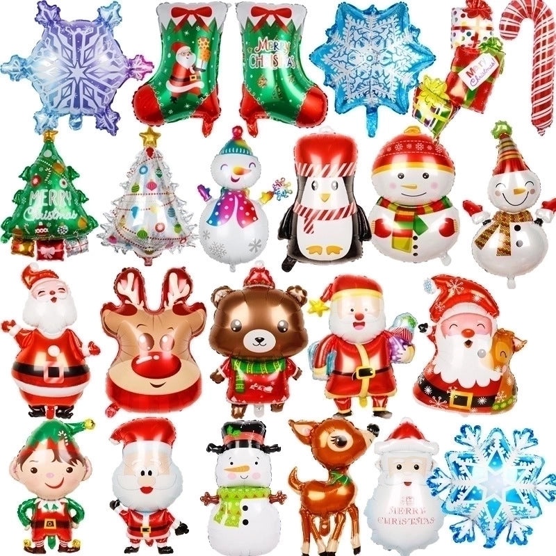 Christmas Santa Claus and Reindeer Candy Foil Party Balloon | Party Supplies