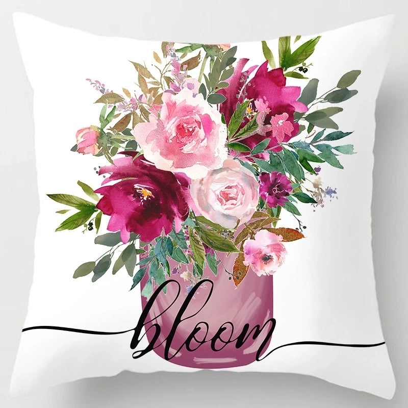 Sweet Minimalist Classic Letter Color Block Peach Skin Pillowcases|Home Decor Pillows