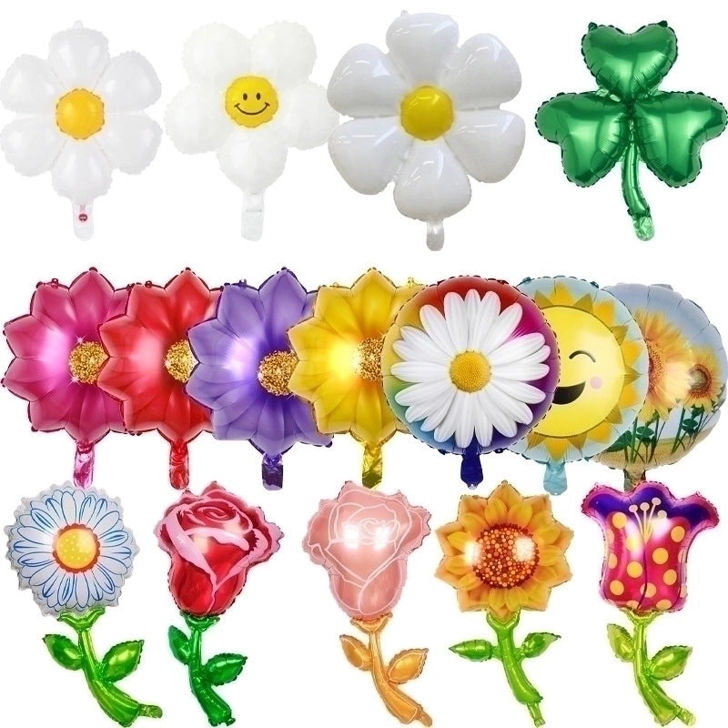 Birthday Rose and Daisy Flower Aluminum Foil Balloon for Party Decorations|Party Supplies Balloons