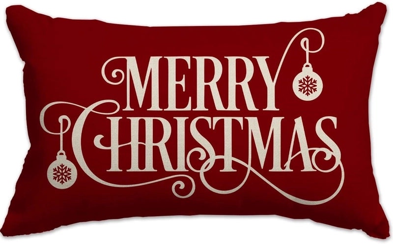 Christmas Holiday Linen Pillow Covers for Couch & Sofa | Home Decor