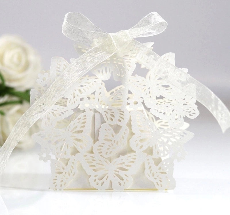 Irised Flower Butterfly Paper Gift Bags|Wedding Accessories